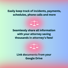 Load image into Gallery viewer, Ultimate Divorce or Custody Tool Kit Spreadsheet
